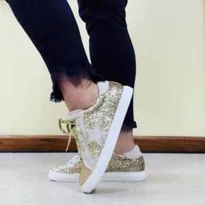 Gold Glitter Star Shoes